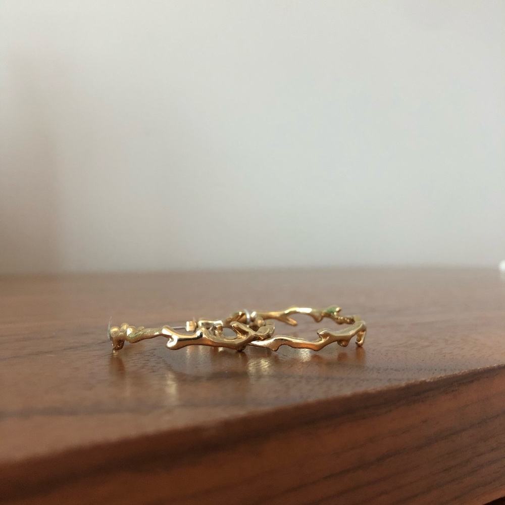 Stella & Dot Gold tone hoop earrings
